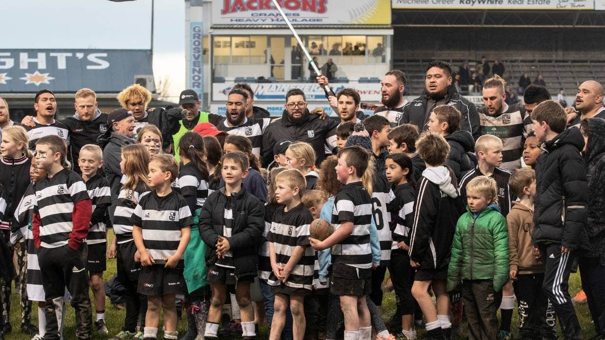 Temuka players, families and fans soak in the atmosphere after winning the Hamersley Cup 2021